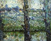 Orchard in Bloom with Poplars Vincent Van Gogh